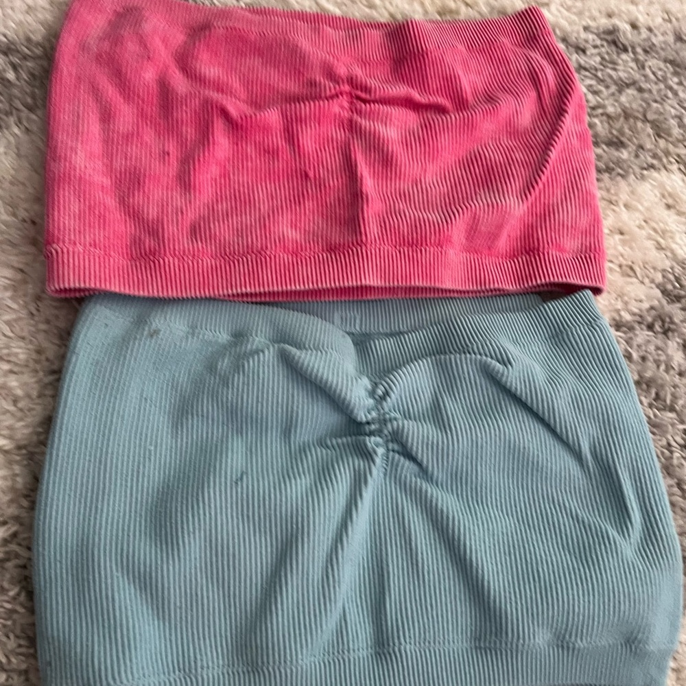 Pink and blue American Eagle tube tops #croptops
